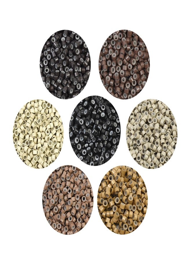 ياتشيو 500 قطعة من حلقات وصلات الشعر الصغيرة المبطنة بالسيليكون 4.5 مم، خرز وصلات الشعر المبطن بالسيليكون (أسود) - Image 1